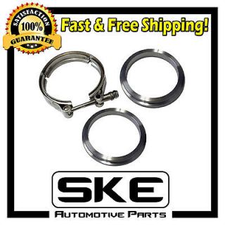   Stainless Steel V Band Clamp + 2 Flanges   Turbo Exhaust Downpipe