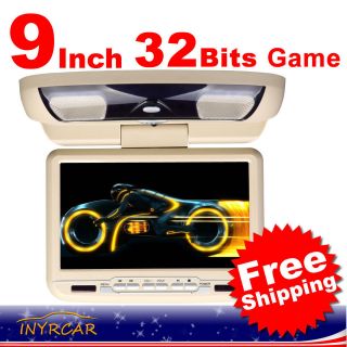 D3109 In Car 9LCD Flip Down Overhead Roof Mount Monitor SD DVD Player 