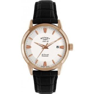 Rotary LE90001 02 Mens Les Originales White Dial Brown Strap Watch 