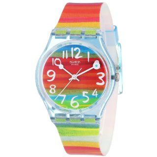 Swatch Womens GS124 Quartz Rainbow Dial Plastic Watch Watches 