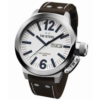 TW Steel Mens CE1006 CEO Brown Leather Strap Watch: Watches:  