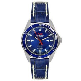 Vostok Mens 2432/0325026 K 3 Submarine Automatic Blue Leather Watch 