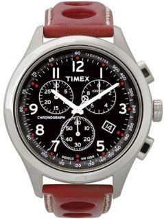 Timex T Series Chronograph Steel Red Mens Watch T2M551: Watches 