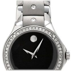 Movado Womens 605990 S.E. Diamond Accented Titanium Bracelet Watch 
