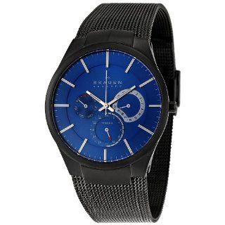 Skagen Mens 809XLTBN Titanium Blue Dial Watch Watches 
