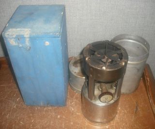 COLEMAN MILITARY STYLE 530 SINGLE BURNER FIELD CAMP STOVE A 47 + WOOD 