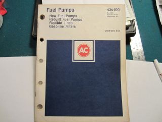 1976 AC fuel pump flexible lines gas filter catalog
