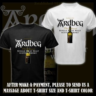 Ardbeg Single Islay Malt Scotch Whisky Black Or White Tee T Shirt Size 