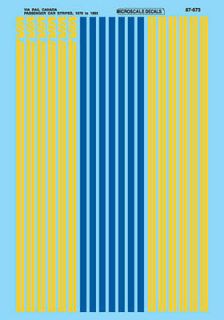 Microscale Decal HO #87 673 VIA Rail Passenger Car Stripes   use with 