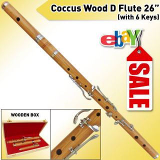Irish Coccus Wood D Flute with 6 Keys, Irish Wooden Flute