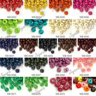 800PCS Wholesale New Dyed Wood Rondelle Wooden Beads 3x6mm Free Ship 