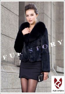   fur coat fox fur collar womens overcoat jacket garment 6 colors