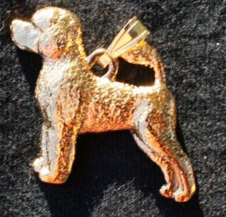PORTUGUESE WATER DOG 24K Gold Plated Pewter Pendant Jewelry USA Made