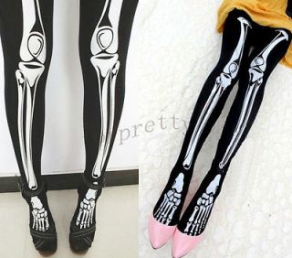 Womens Halloween Skeleton Bone Tights Goth Punk Pantyhose K3