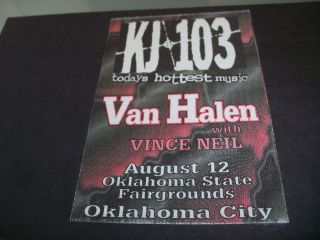 Van Halen 1993 Cloth Satin Sticker Vince Neil of Motley Crue Sammy 