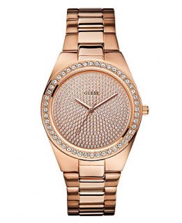 GUESS Watch, Womens Rose Gold Tone Stainless Steel Bracelet 39mm 