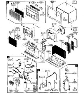 FRIEDRICH Room air conditioner Wiring diagram Parts  Model US12B30A 