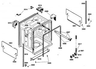 Model # SHE44C07UC/22 Bosch Dishwasher   Basket assy (13 parts)