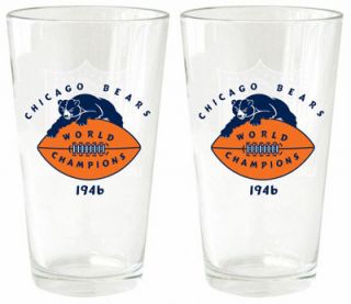Chicago Bears 1946 Vintage Pint Glass Set 