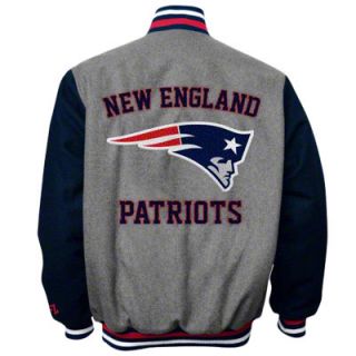 New England Patriots Grey Wool Varsity Jacket 