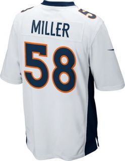Von Miller Jersey Away White Game Replica #58 Nike Denver Broncos 