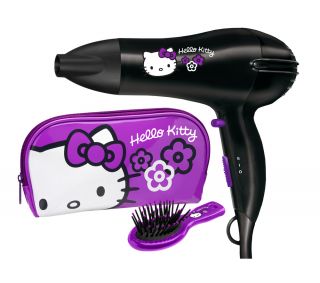HELLO KITTY 5248HKGU Hello Kitty Hair Dryer Gift Set   Black 