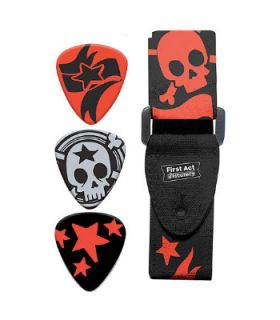 First Act Discovery Boys Guitar Accessory Pack   Red Skulls   First 