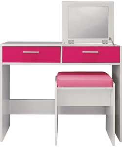 Buy Caspian Dressing Table, Stool and Mirror   Pink and White at Argos 