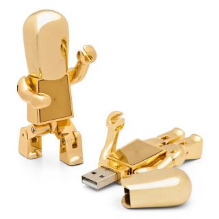 ThinkGeek :: Golden Robot USB Flash Drive