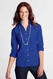 Womens Long Sleeve Split neck Textured Shirt