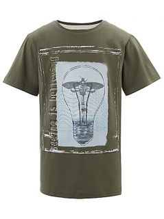 Buy Worn & Torn Light Bulb T Shirt, Khaki online at JohnLewis 