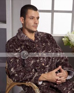 Wholesale Men Coral Fleece Long Sleeve Leopard Sleepwear Pajamas Set 