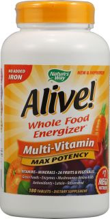 Natures Way Alive® Multi Vitamin No Iron Added    180 Tablets 