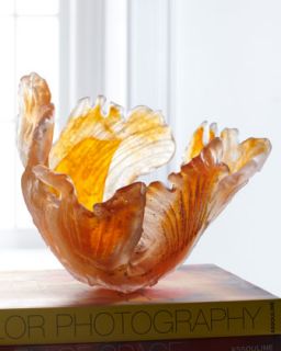 Amanda Brisbane Orange Blaze Glass Bowl   The Horchow Collection