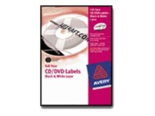 AVERY FULL FACE CD/DVD LBL LASER 100SHTS  Ebuyer