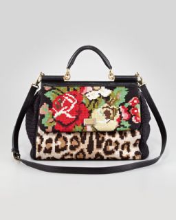 Mixed Tapestry Miss Sicily Satchel Bag   