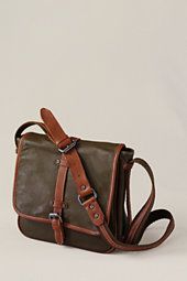 Lands End   Womens Leather Long Strap Messenger Bag customer reviews 