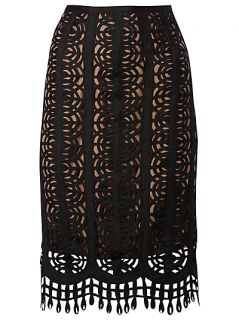 Buy Hobbs Unlimited Ribbon Lace Skirt, Black online at JohnLewis 