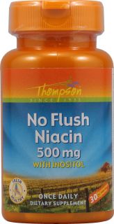 Thompson No Flush Niacin    500 mg   30 Vegetarian Capsules   Vitacost 