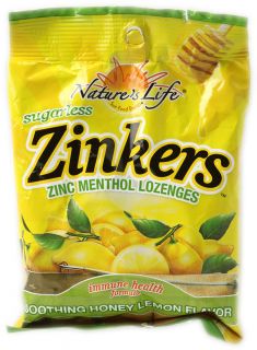 Natures Life Zinkers™ Sugarless Zinc Lozenges Honey Lemon    18 