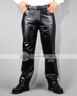 Wholesale COTT Straight High Waist Mens Pigskin Leather Pants 