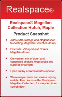 Realspace Magellan Collection Hutch 33 58 H x 58 18 W x 11 58 D Honey 
