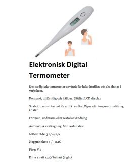 Elektronisk Digital Termometer på Tradera. Övrigt  Vitvaror  Hem &