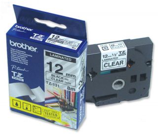 Brother TZe 131 Laminated tape  Black on clear  Ebuyer