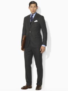 Two Button Grey Stripe Suit   Polo Ralph Lauren Suits   RalphLauren 