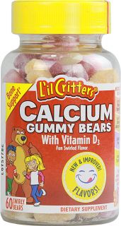il Critters Calcium Gummy Bears with Vitamin D3 Fruit Swirl    60 