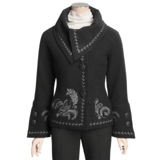 Icelandic Design Nuance Embroidered Jacket   Boiled Wool (For Women 
