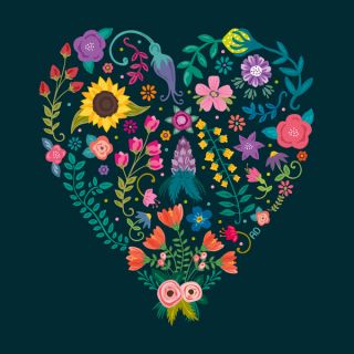 Floral Heart Art Print  Print Shop