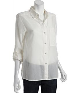 Marc by Marc Jacobs parchment cotton silk Rex button front blouse