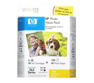 HP Photo Value Pack – 363 Colour Ink Cartridge Pack, 150 Sheets 